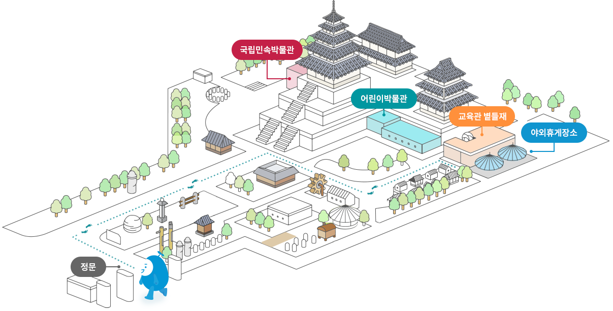 야외휴게장소 위치가 표시된 지도